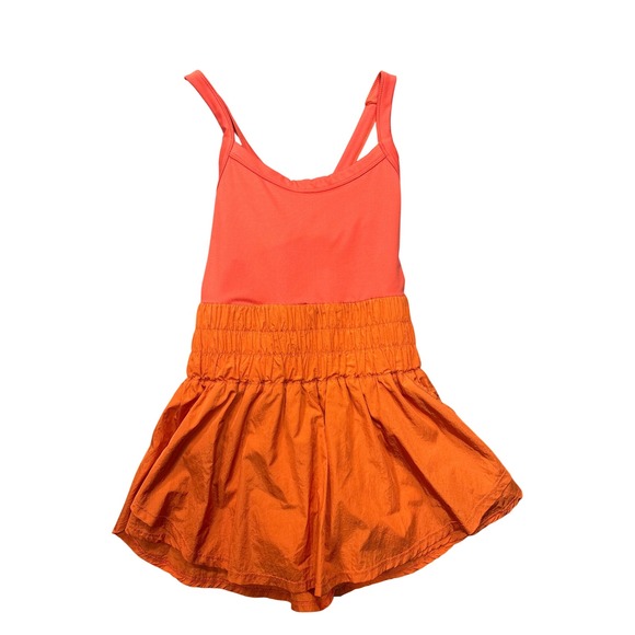 Free People Movement Way Home Skortsie S Orange Morning Burst Dress Athletic - Picture 2 of 16